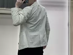 Imagem do Casaco slim fit de manga comprida masculino, botão de lapela, casual de negócios, fino, simples, cor sólida, moda, primavera, verão, novo, 2024