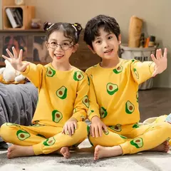 Pijama infantil de manga comprida, pijama de algodão, roupa de bebê menina, pijama infantil, criança, menina, criança, 3-14 anos, inverno - Wolf Magazine