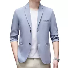 Jaqueta justa de manga comprida masculina, terno de negócios, blazers casuais, gola de casaco, terno diário, 3 cores opcionais, nova para primavera e outono na internet