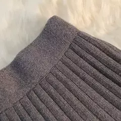 Míni saia plissada de malha feminina, cintura alta elástica, saia guarda-chuva linha A, casual sexy, curta, outono, inverno