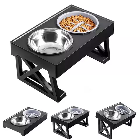 Tigelas elevadas para cães, altura ajustável, prato de alimentação lenta para animais de estimação, tapete de refeição para cães de estimação