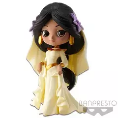 Genuine bandai qposket casamento vestido versão disney princesa anime figuras figura de ação coleção modelo brinquedo presente para crianças - loja online
