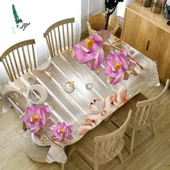 3D Butterfly Flower Printing Toalhas De Mesa Retangulares, Toalha De Mesa Anti-mancha para Mesa, Decoração De Casamento, Mesas De Café, Decoração - comprar online