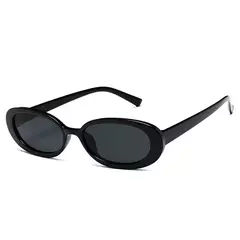 Óculos de sol ovais vintage para mulheres, pequenos óculos de sol, retrô preto e vermelho, designer de luxo - comprar online