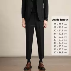 Imagem do Calça casual justa masculina, cortina avançada, terno formal grosso para escritório, preto, marrom, cinza, azul, outono e inverno