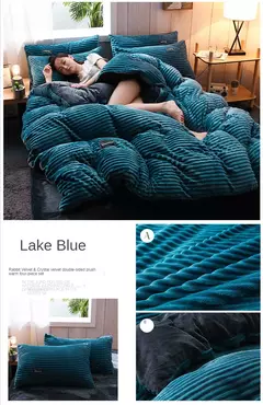 Imagem do Grossa Monocromática Velvet Duvet Cover, Warm Bedding Set, Double Soft Quilt Cover, Twin Queen e Rei Consolador, Inverno, 220*240