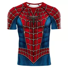 Camisas de compressão para homens, manga curta, quadrinhos, camiseta cosplay aranha, super-herói top, elastic fitness sportwear, roupas de Halloween