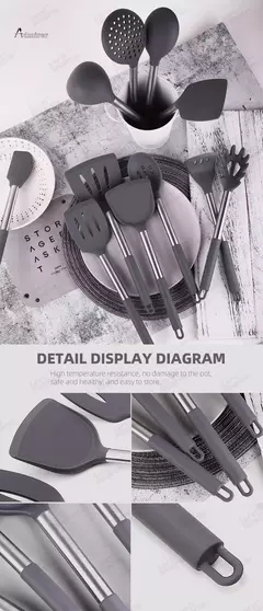 Utensílios De Cozinha De Silicone, Espátula, Turner, Resistente ao calor, Colher de sopa, Pá de coador de massas, 1 pacote, Acessórios de cozinha - Wolf Magazine