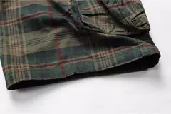 Shorts de praia xadrez casual masculino, calça curta militar, bermuda masculina, macacão de carga, sem cinto, moda, verão, 2024 na internet