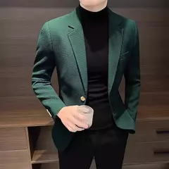Blazer fino preto slim fit masculino, jaquetas masculinas, casaco de negócios, estilista de luxo, roupas de alta qualidade, novo, 2021 - Wolf Magazine