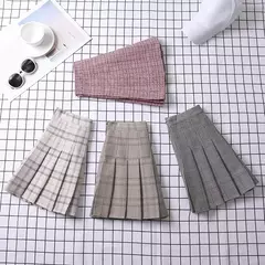 Minissaia plissada xadrez feminina, roupas pré-femininas, estética elegante e chique, linha A, estilo coreano, verão, 2022, feminina - comprar online