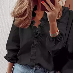 Imagem do Camisa de manga comprida para mulheres, camisas europeias e americanas, novas, primavera e verão