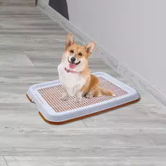 Imagem do Vaso sanitário para cães, malha removível antiderrapante, bandeja de treinamento para cachorro, suporte para almofada de xixi para cães pequenos, gatos, animais de estimação, suprimentos de limpeza