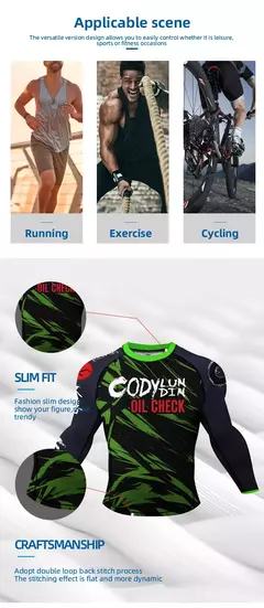 Manga comprida Surf Camisa com Silicone, Fitness Wear, Compressão Fitness Wear, Praia Swimwear, Proteção UV, Rash Guard, Novos Produtos de Natação - loja online