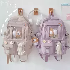 Impermeável Multifuncional Nylon Mochila, Grande Capacidade Saco De Escola, Teenage Book Bag, Travel Bag, Adolescente