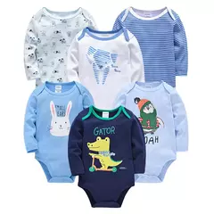 Kavkas-bebê meninos e meninas bodysuit, macacão de manga comprida, 100% algodão, roupas recém-nascidas, roupas de bebê, 0-12 meses, 6 pcs, 3 pcs - comprar online