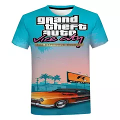 Camiseta para jogo GTA para homens e mulheres impressa em 3D, manga curta, extragrande, casual, moda Harajuku, verão, novo