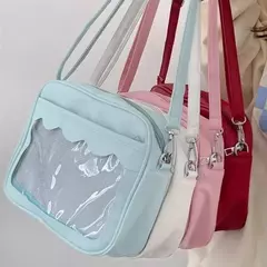 Japonês Harajuku Ita Bag para Mulheres, PU Transparente Bolso Itabag, Uniforme De Meninas Do Ensino Médio JK Crossbody Bolsa De Ombro, Bolsas