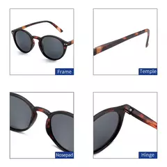 ZENOTTIC-Óculos de sol retro pequenos redondos polarizados para homens e mulheres, leves, vintage, UV400, lentes polarizadas, tons de moda na internet