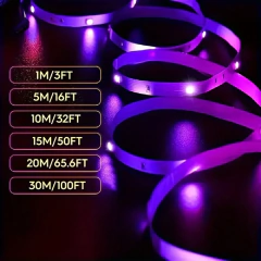 Luzes LED Strip com Bluetooth App, Controle IR, RGB, USB, Brilhante, Melhor Terno para Quarto, TV, Parede, Sala de Estar, Decoração da Festa, 5050, 16 - comprar online