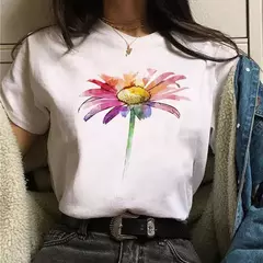 Maycaur-t-shirt de manga curta com estampa em margarida para mulheres, harajuku, anos 90, streetwear, engraçado, bonito, verão - Wolf Magazine