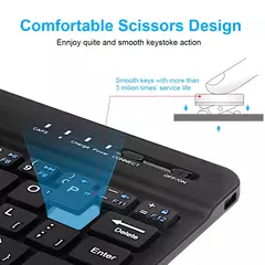 Mini teclado sem fio do bluetooth, recarregável, para o portátil, tabuleta, telefone, ipad, andróide, ios, janelas - Wolf Magazine
