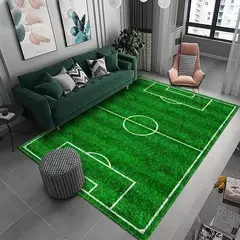 3D Campo de Futebol Tapete para Crianças Quarto Macio Tapete Tapete de Poliést