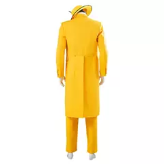 Cosplay filme & tv a máscara jim carrey trajes conjunto unisex adulto amarelo terno uniforme roupas halloween carnaval vestir-se festa na internet