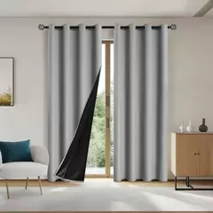 Cortinas blackout sólidas com ilhós, Total Privacy cortinas para quarto, 1pc