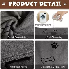 Toalha de secagem para cães e gatos, toalha de banho para animais de estimação, microfibra de secagem rápida para cachorros, produtos de banho para animais de estimação, absorvente médio para cães - comprar online