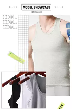 Colete masculino de algodão puro de quatro estações, camiseta fitness esportiva juvenil, blusa casual sem mangas de meia idade, camiseta camiseta camiseta curta na internet