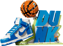 Lego blocos de construção emenda nike co marca conjunto presente das crianças desktop micro paisagem decoração escritório - Wolf Magazine