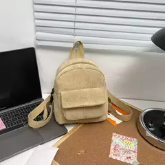 Mochila leve de veludo, mochilas pequenas, mochila de viagem, mochila escolar, campus, júnior, cor sólida, mini, bolsos múltiplos - loja online