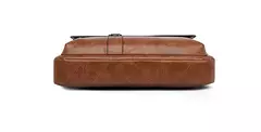 Imagem do Bolsa de ombro de couro masculina, pasta para laptop, mensageiro, carteira de negócios, marca de luxo, pasta para documento A4