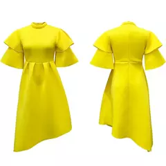 Imagem do Vestido longo de babados fairyshely sólido para mulheres, manga curta, grande e grande, festa de verão para mulheres, vestido curvilíneo apertado, tamanho grande, 2021