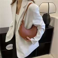 Bolsa de ombro Hobo de couro PU feminina, bolsa de embreagem pequena bolsa de ax