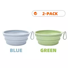 2 pçs dobrável pet silicone cão comida tigela de água acampamento ao ar livre viagem portátil dobrável suprimentos pratos com mosquetão - comprar online