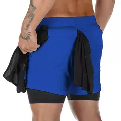 Running Shorts Men Sportswear 2 In 1 Compression Jogging Short Pants Double-deck Bottoms Gym Fitness Training Sport Shorts - Wolf Magazine