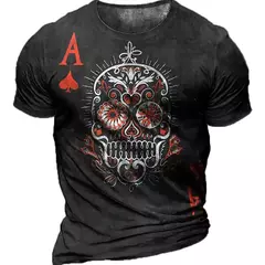 Imagem do Camiseta masculina Horror Skull, 3D Print, Death T Shirts, Tops de manga curta, Camiseta extragrande, Roupas Masculinas, 6XL