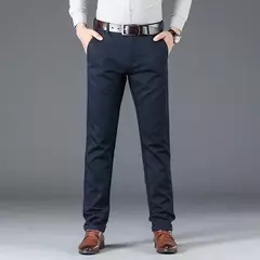 Calça justa reta masculina, calça casual de negócios, terno elástico, marca chique, primavera, outono, moda masculina, 6 cores, 2023 - comprar online