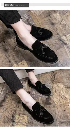 Imagem do Mocassim preto masculino, mocassim de pedal único, sapato de vestido de negócios marrom, vestido de noiva italiano, tamanho 38-48, novo