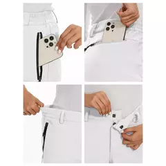 MAGCOMSEN-Calça de lã feminina com bolsos de zíper, calça reta impermeável, carapaça macia, esqui quente com neve, outono e inverno - loja online