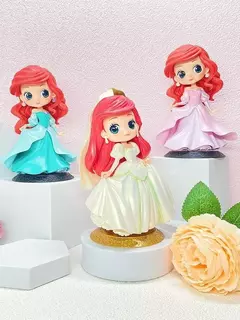 Novo bandai disney a pequena sereia anime qposket personagens ariel glitter linha figura de ação modelo colecionável brinquedos aniversário - comprar online