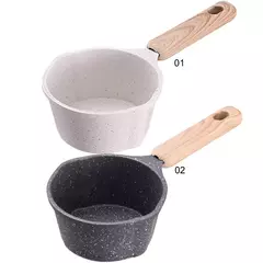 Pequena panela com bico para despejar, Panela de derretimento de manteiga, Panela de óleo quente, Cabo de madeira, Óleo de leite, Frigideira de aquecimento na internet