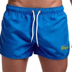 Imagem do Calção de banho com cordão masculino, roupa de banho, shorts de banho, shorts respiráveis, surfe de verão, calções de praia, calças esportivas