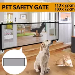 Cercas de barreira para cães de estimação, com 4 peças de gancho, rede isolada para animais de estimação, portão de escadas, novo cercadinho dobrável de malha respirável para cerca de segurança de cães