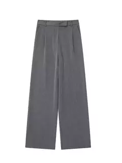 Willshela-Calças direitas femininas com fecho frontal, cintura alta, comprimento total, calças chiques femininas, monocromáticas, moda vintage, senhora - Wolf Magazine
