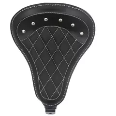 Novo assento solo de couro retrô para motocicleta + suporte de mola de 3 "para Harley Custom Chopper Sportster Bobber Honda Yamaha Kawasaki - loja online