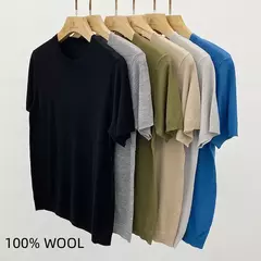 Lã 100 verão manga curta moda camiseta homens top mens tshirt tee black tops camisa masculina camiseta masculino manga longa masculinas camisetas blusa roupa gola feminina segunda pele camisas marcas shirt famosas cur