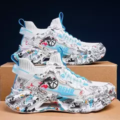 Sapatilhas High Street Graffiti para homens e mulheres, tênis de corrida leve Blade, meias de amortecimento confortáveis, calçados esportivos, calçados masculinos - comprar online